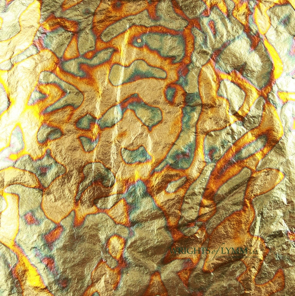 Blue/Green Standard Variegated Copper Loose Leaf in a booklet containing 25 leaves (140mm). For use in gilding, monumental works, restoration and and art.