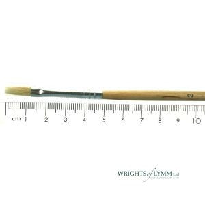 Synthetic hog hair flat fitches are brush tools with firm, durable synthetic bristles, ideal for precise, controlled strokes in painting and detailing.