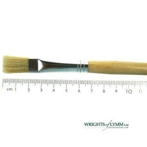 Synthetic hog hair flat fitches are brush tools with firm, durable synthetic bristles, ideal for precise, controlled strokes in painting and detailing.