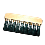 A synthetic paperhanging brush with black bristles and a gold-colored metal base.