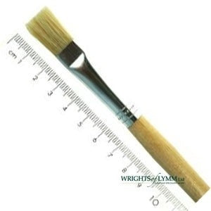 Synthetic hog hair flat fitches are brush tools with firm, durable synthetic bristles, ideal for precise, controlled strokes in painting and detailing.