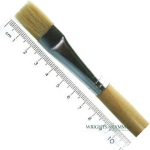 Synthetic hog hair flat fitches are brush tools with firm, durable synthetic bristles, ideal for precise, controlled strokes in painting and detailing.