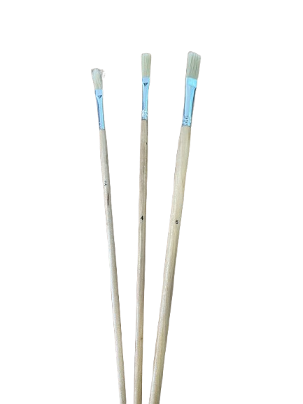 Synthetic Hog Hair Flat Fitch Brushes