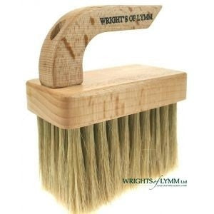 A hog hair stippling brush has coarse, stiff bristles, ideal for creating texture, dry brushing, and stippling effects in painting.