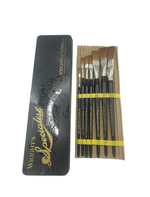 Series 1300 Set 1 to 6 & 8 Pure Sable One Stroke, Signwriters Length & Brush Tin