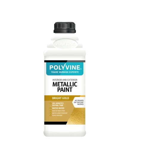 Polyvine metallic paint in colour Bright Gold