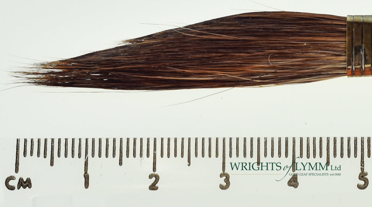 Lite pinstriping brush with a wooden handle and blue squirrel hair