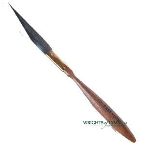 Fast-Lite pinstriping brush with a wooden handle and blue squirrel hair