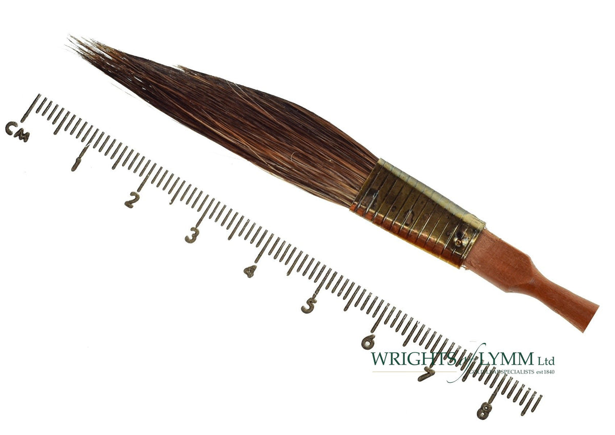 Lite pinstriping brush with a wooden handle and blue squirrel hair