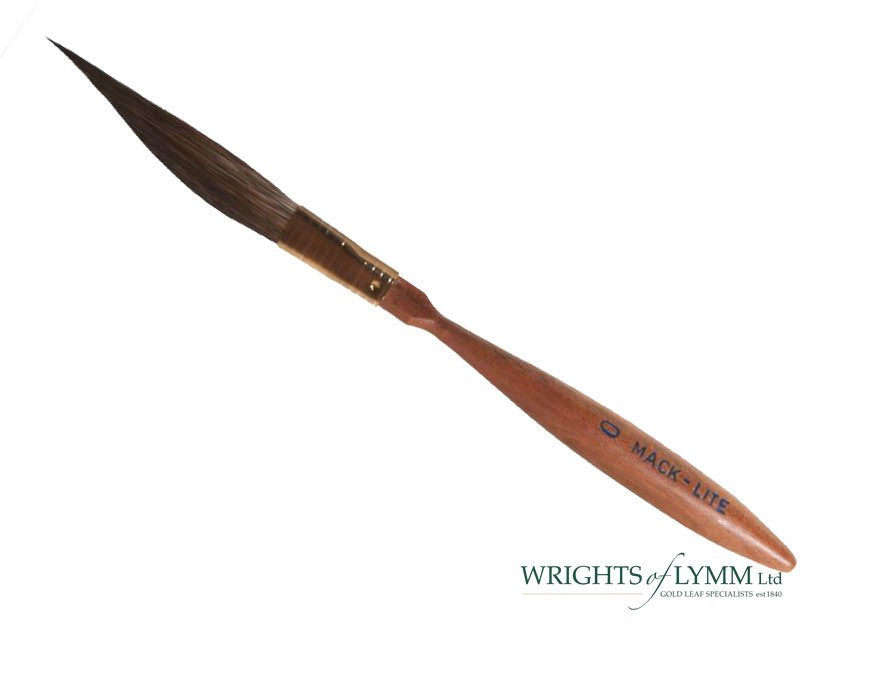 Lite pinstriping brush with a wooden handle and blue squirrel hair