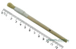 A short, string-bound gesso brush for applying gesso in gilding projects