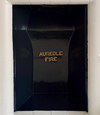 Restored black fireplace with 23ct gold leaf gilded stone lettering