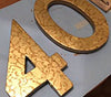 Gilded numbers using Wrights of Lymm’s 23.5ct Gold Leaf