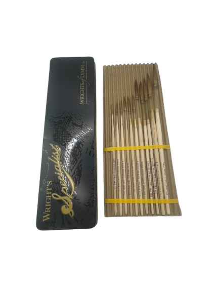 Set 0 to 10 Sable Pointed in Quill & Brush Tin