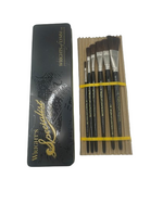 Series 1306 Brown Ox Hair One Stroke Brush Set 1-6 & 8 & Brush Tin