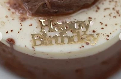 Edible Gold Leaf Happy Birthday on a Roll - End of Line