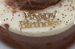 Edible Gold Leaf Happy Birthday on a Roll - End of Line