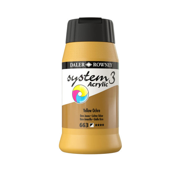 500ml System 3 Acrylic - Yellow Ochre