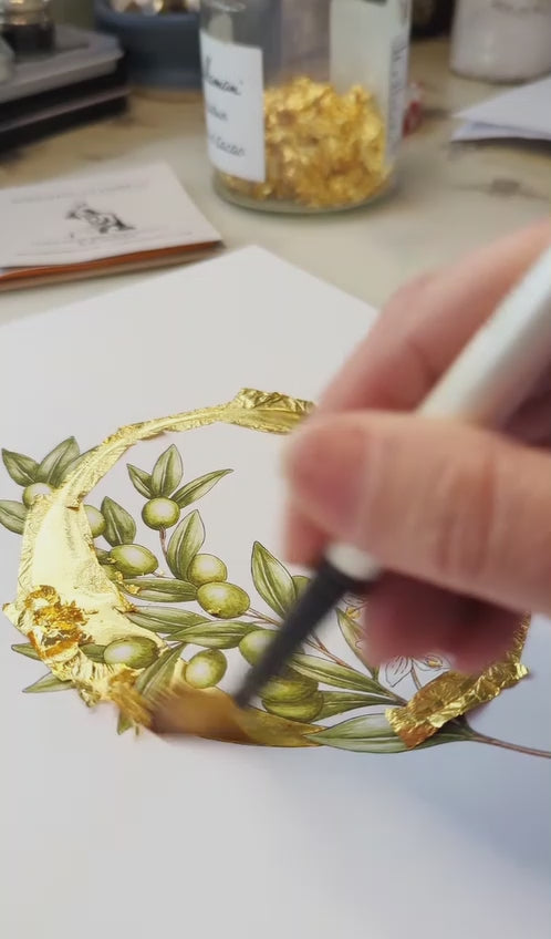 Work completed by Artist Theodora Gould Using Gold Leaf From Wrights of Lymm