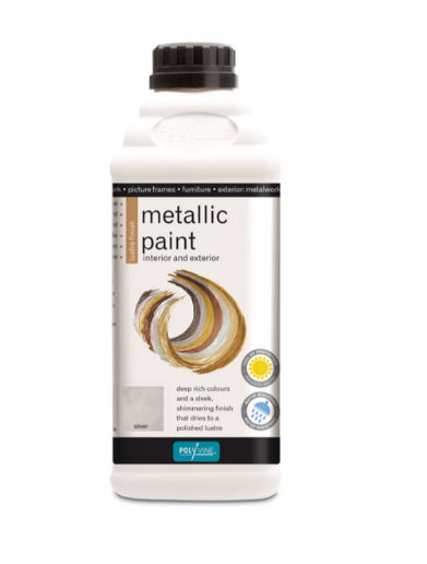 1 litre Polyvine AcrylicMetallic Paint - Silver