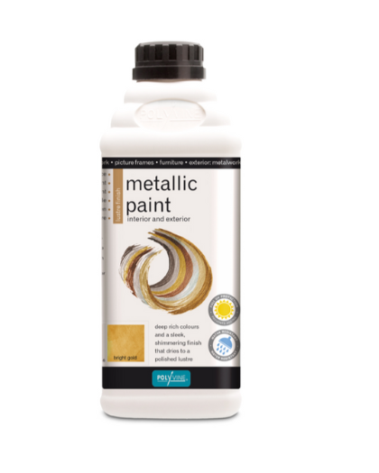 1 litre Polyvine Metallic Paint - Bright Gold