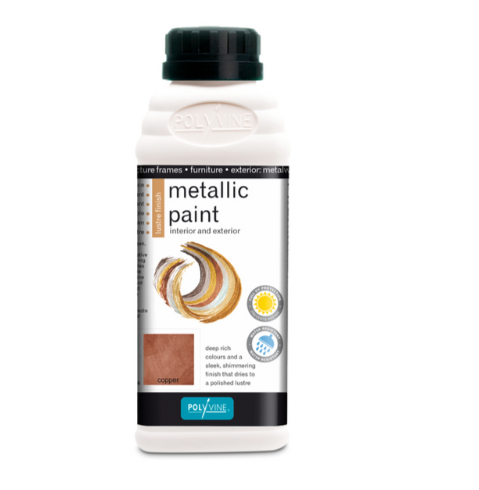 500ml Polyvine Acrylic Metallic Paint - Copper