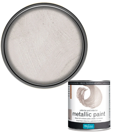 250ml Polyvine Acrylic Metallic Paint - Silver